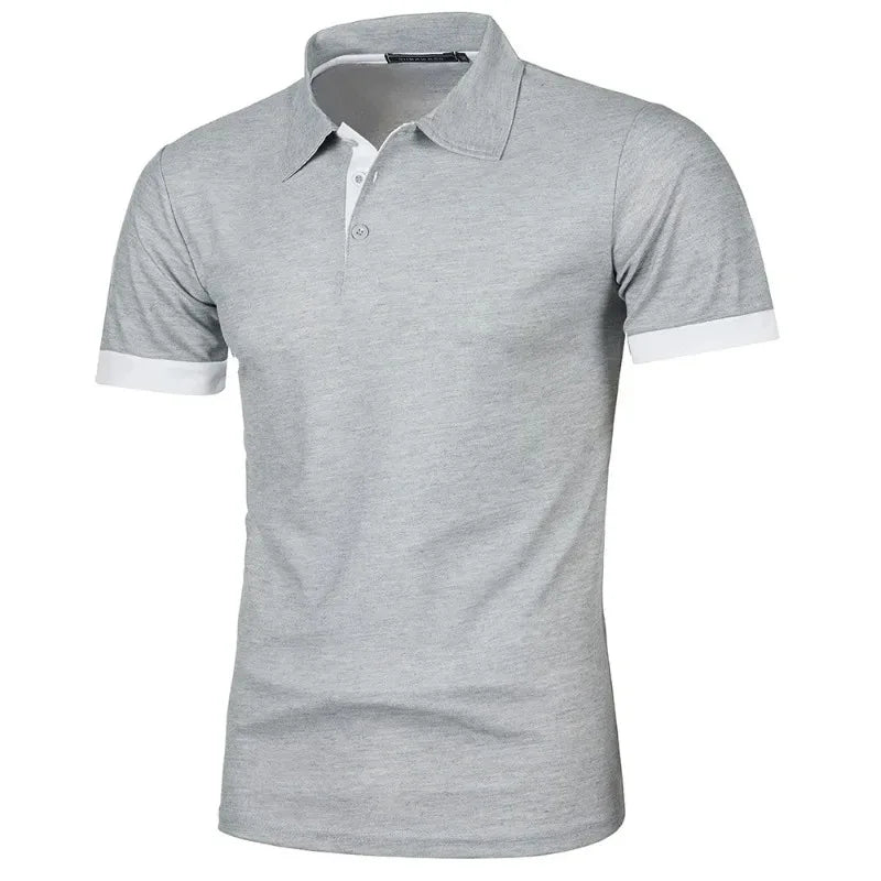 Summer Mens Short Sleeve Polo Shirts Lightweight Lapel Streetwear Breathable Tshirts for Men Basic Business Solid Color Top