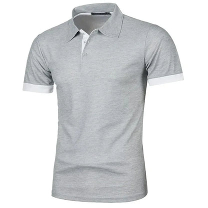 Summer Mens Short Sleeve Polo Shirts Lightweight Lapel Streetwear Breathable Tshirts for Men Basic Business Solid Color Top