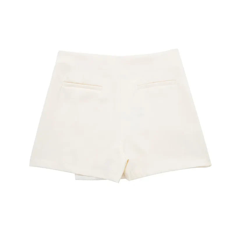 HXAO Shorts Women 2024 Black White Mini shorts Women's Shorts High waist Micro Casual Skirt Shorts Asymmetric Shorts Skirt Mujer