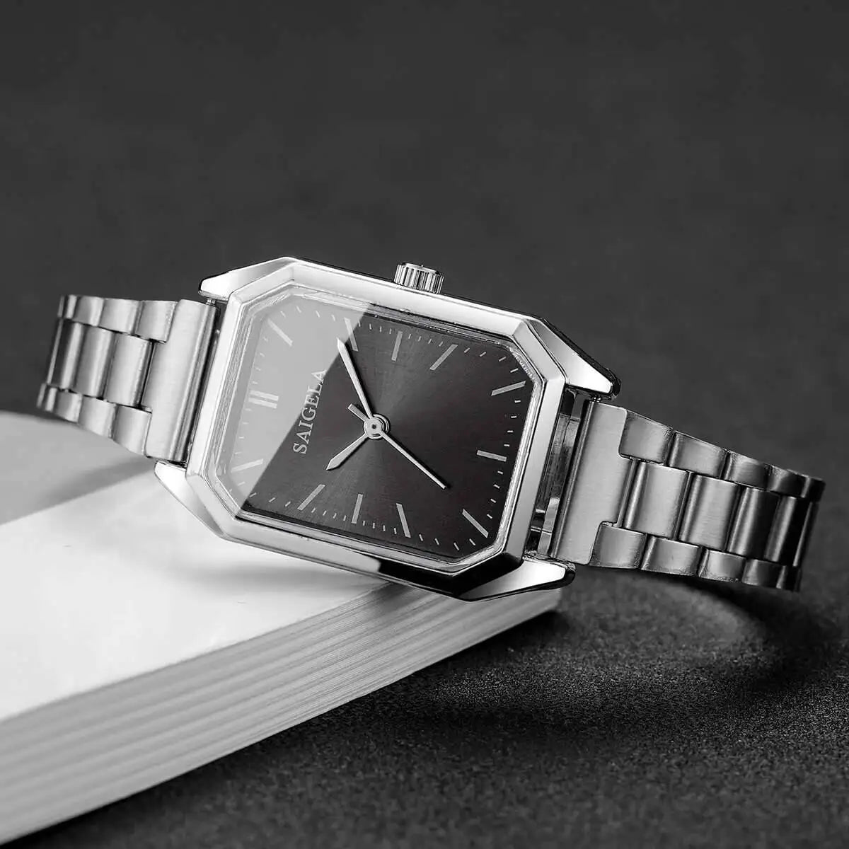 Fashion Rectangle Women Watches Simple Analog Quartz Wristwatch for Girls Clock Gift Reloj Mujer（Without Box）