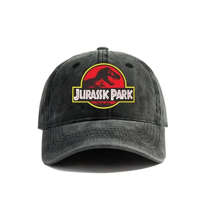Jurassic Park Baseball Cap Distressed Hats Cap Dinosaur Men Retro Outdoor Summer Adjustable Hat Casual Versatile Sun Protection