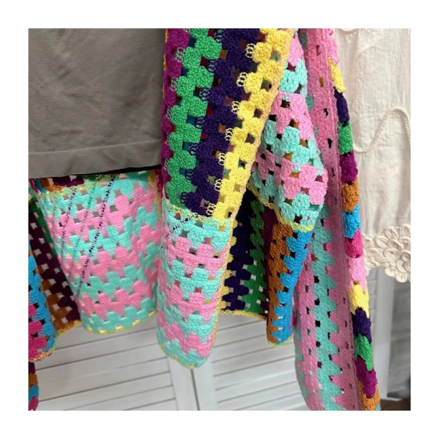 Colorful Sweater Coat Women's Autumn Fashion Unique Top Style Slim and Versatile
