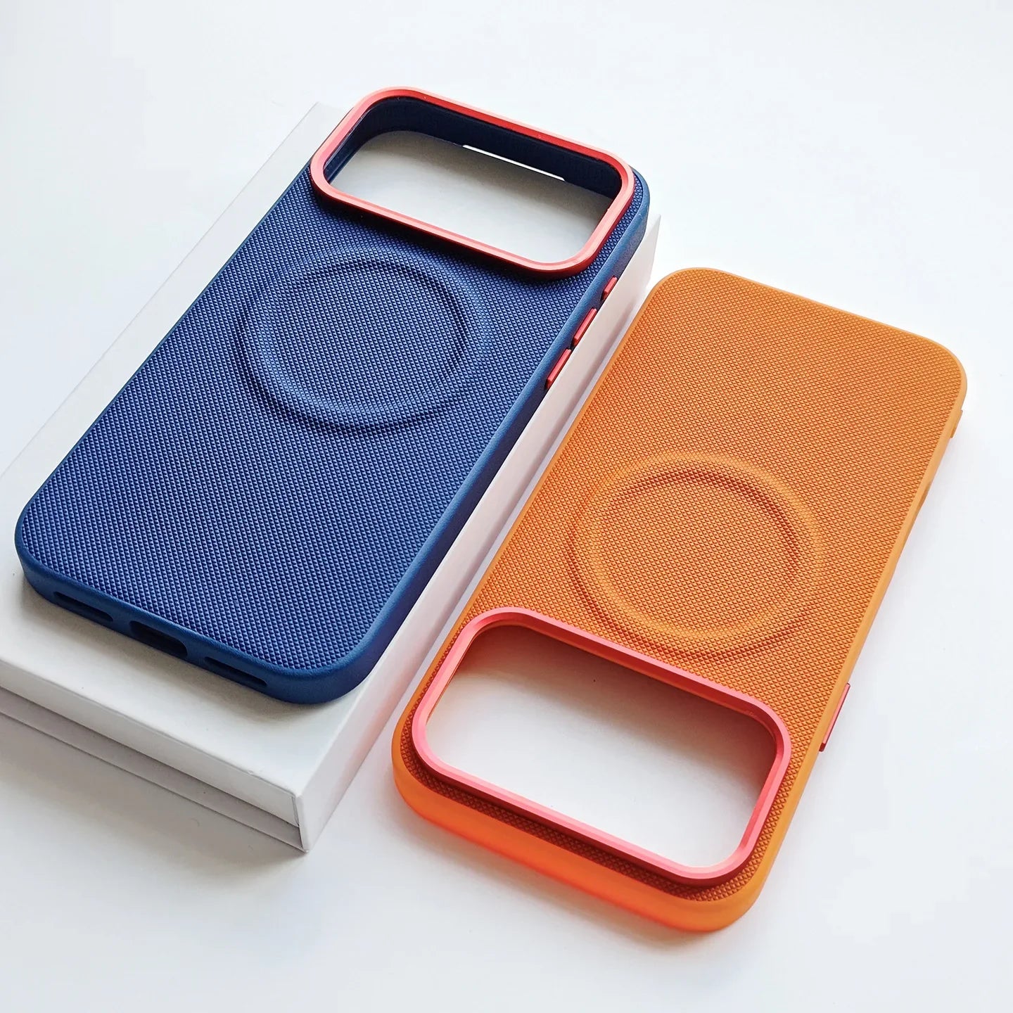 Leather Magnetic Case For Iphone 17 Pro Max/17 Pro/17 Magsafe Charging Grain Diamond Textured Individual Buttons Leather Cover