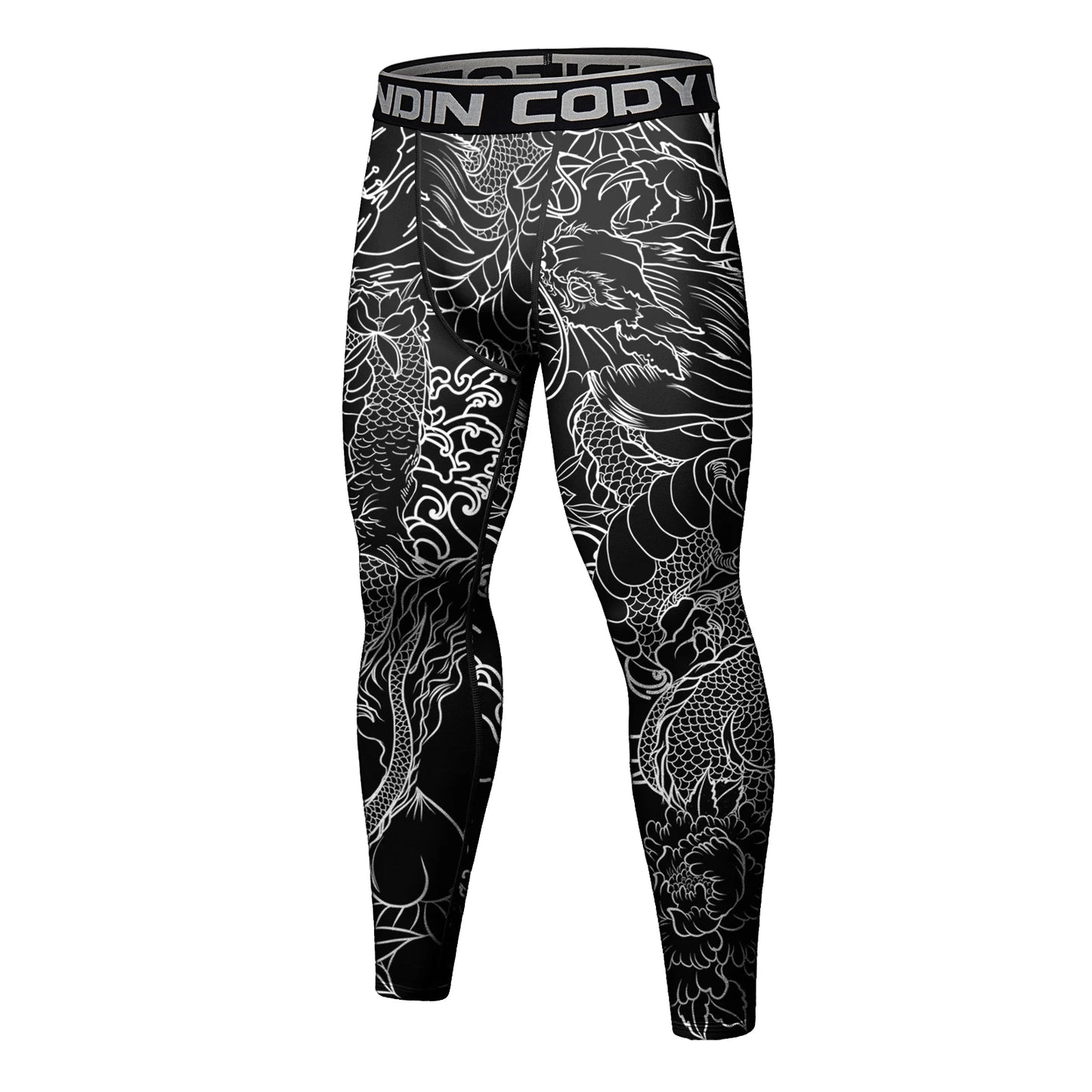 Cody Lundin Men's Jiu Jitsu Spats Stapling Compression Tights Pant Training