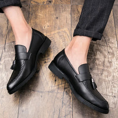 Men Tassel Loafers Leather Formal Shoes slip on Elegant Dress Shoe