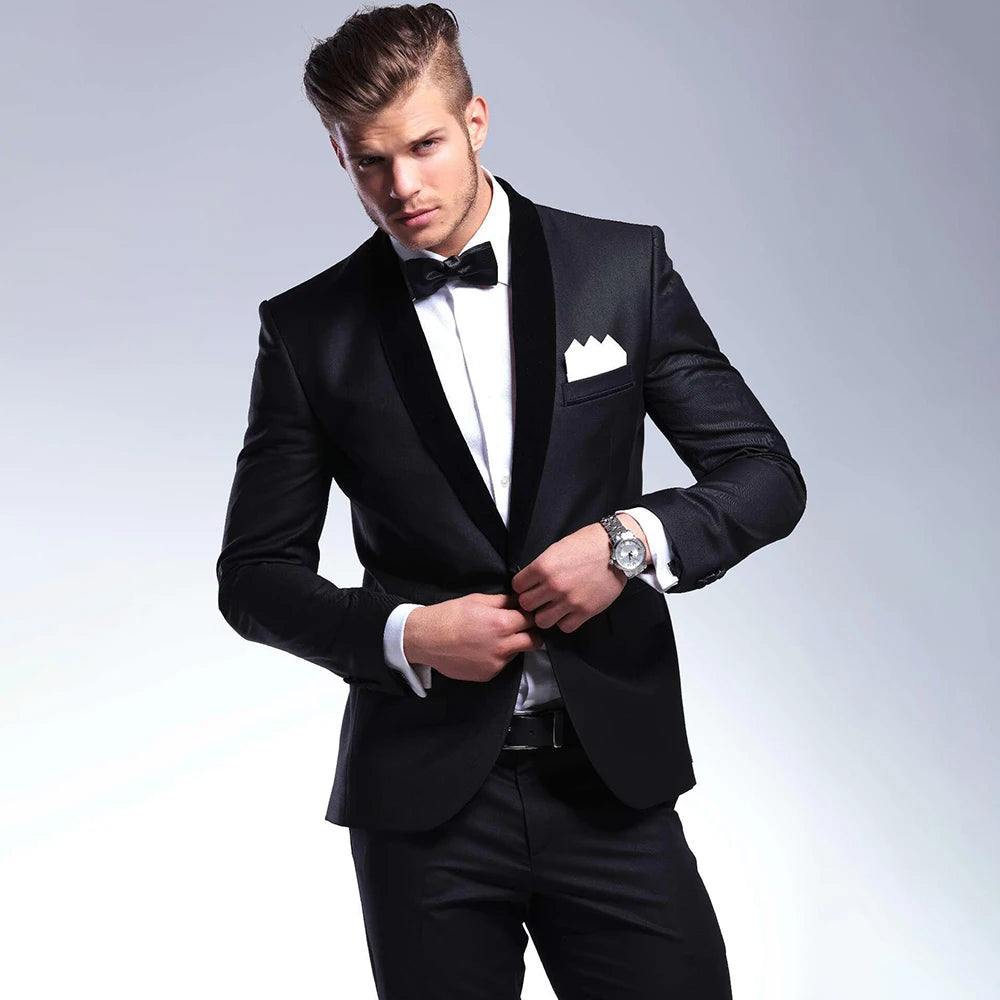 Tuxedo for Mens: 2 Piece Fashion Shawl Lapel Single Button Smart Casual Wedding