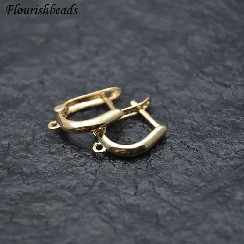 Nickle Free Anti-rust Real Gold Plating Metal Earring Hooks Women Jewelry Making Components 30pieces