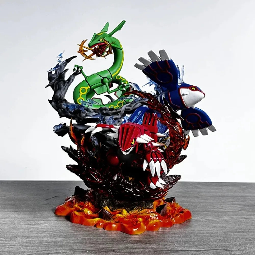 35cm/13.78in Pokemon Anime Figure Groudon Kyogre Rayquaza Action Figures Pvc Collection Model Toys for Childre Gifts