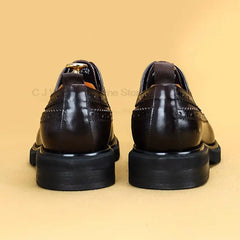 Brogue Oxfords Leather Men Shoes Genuine Leather Fashion Derby Shoes