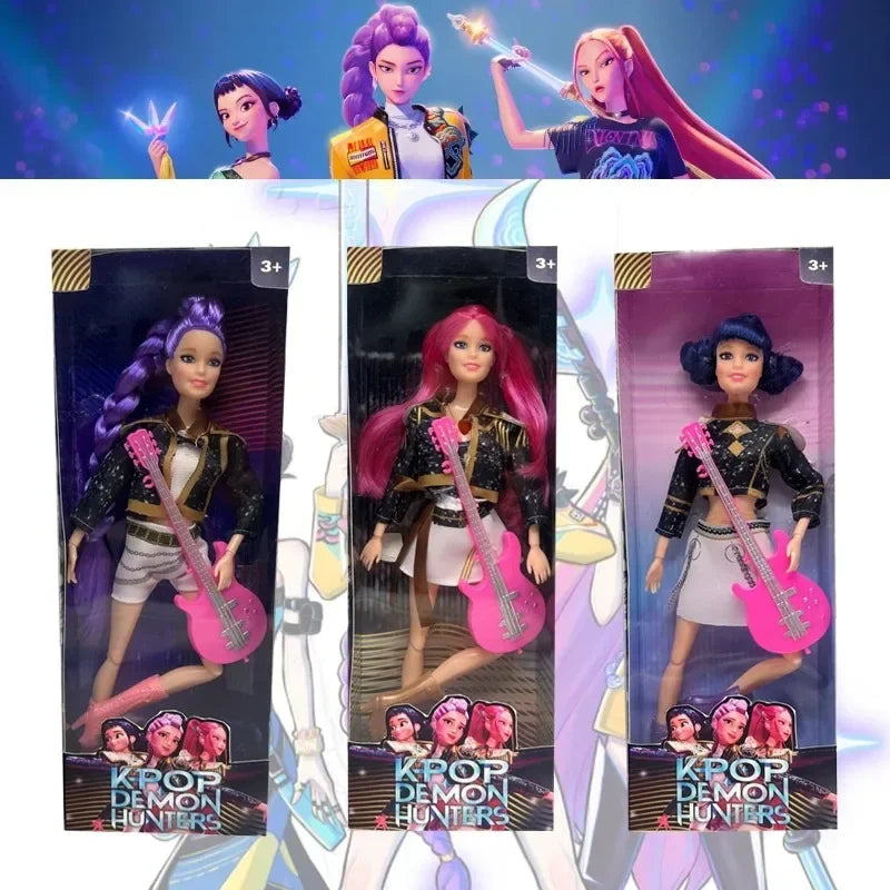 2025 Kpop Demon Hunters Live-Action Figure Toy Set with Theme Song Colorful Lights Action Figures for Fans And