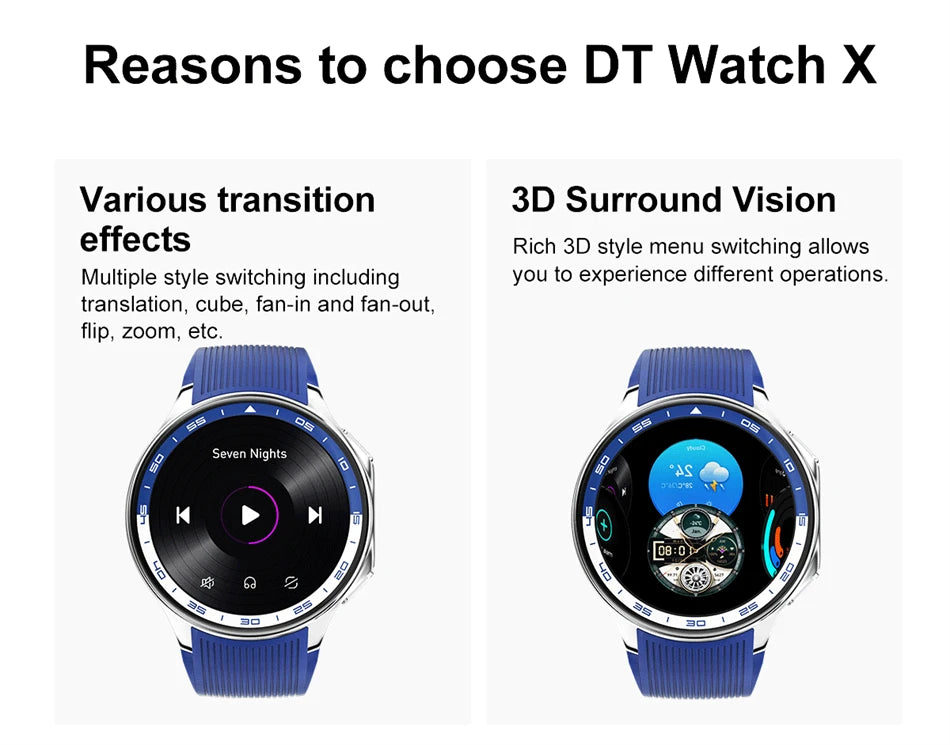 2025 New For OPPO Watch X Smart Watch 4GB Large Memory Music Video Player TWS Headphones AMOLED HD Business High-end Smartwatch