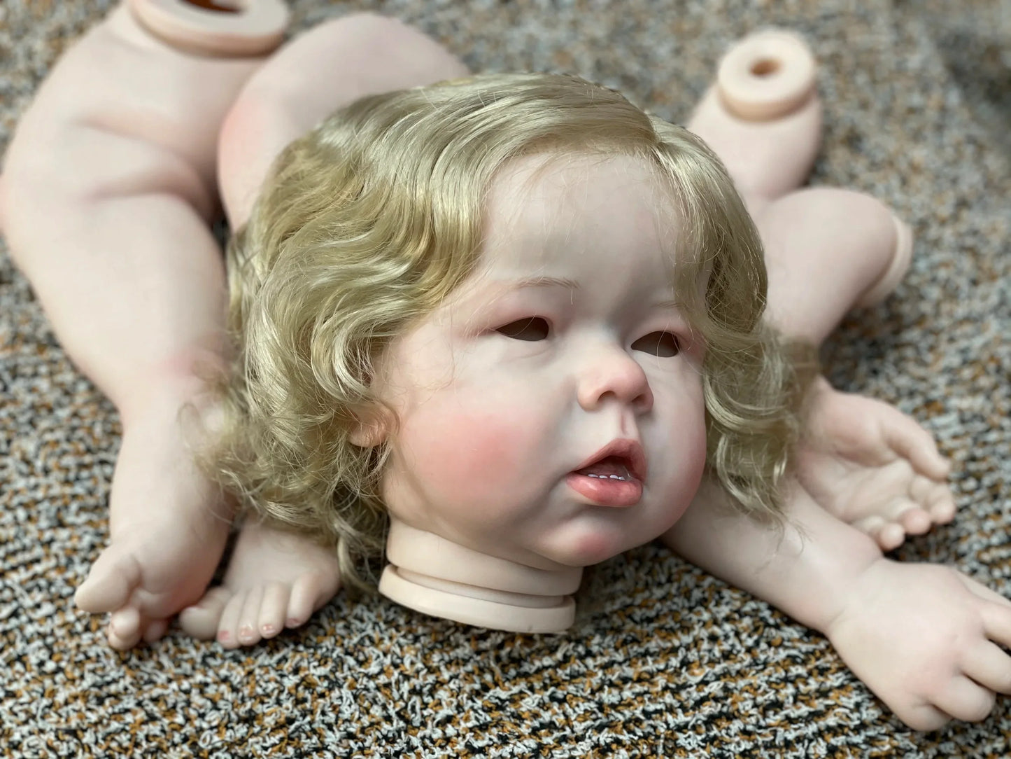 50CM/70CM Liam Bebe Reborn Doll Kits Handmade Painted/Unpainted Realistic Cute Newborn Doll Parts With Teeth Kit Bebé Reborn