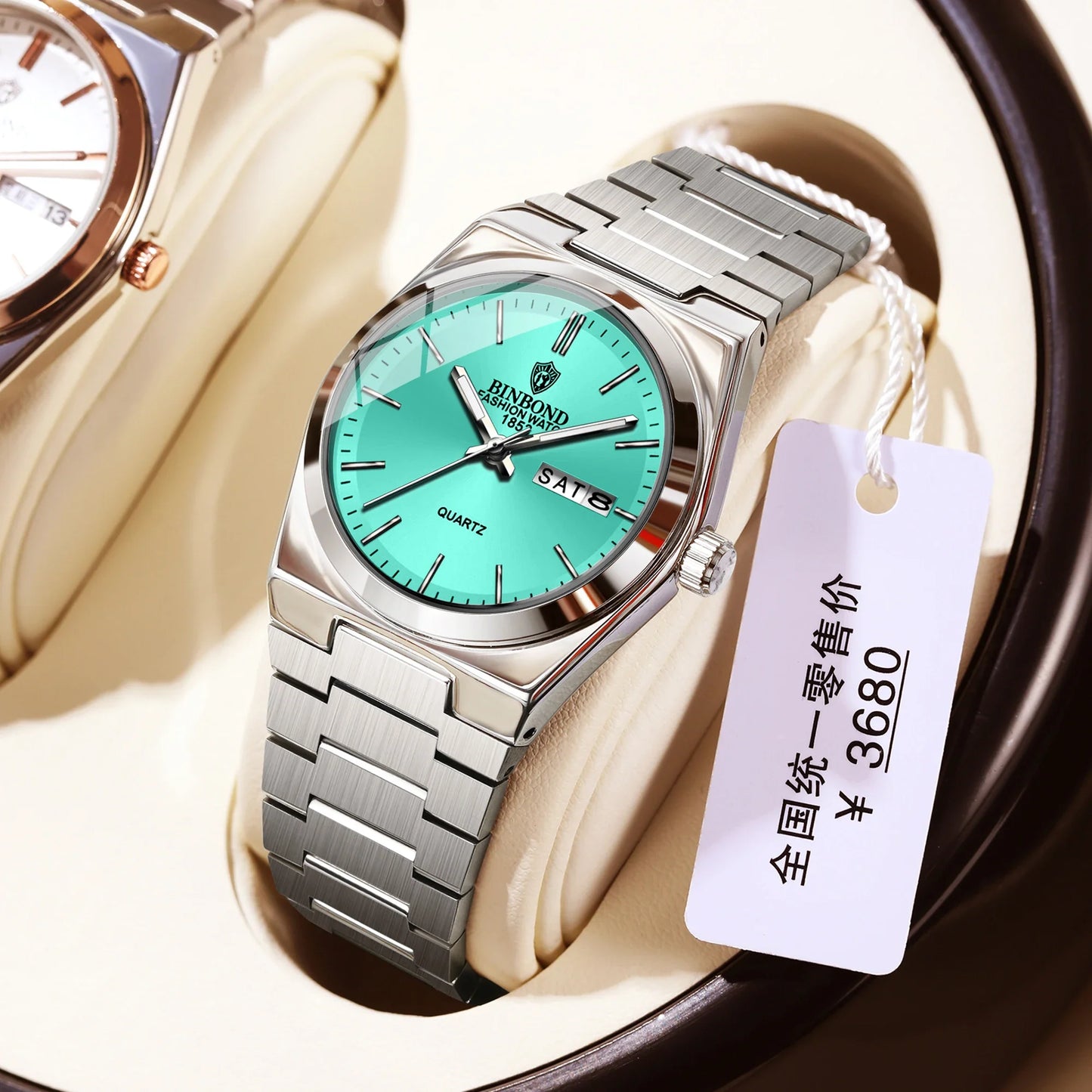 BINBOND 103 Business Women's Quartz Watch Waterproof Double Calendar Night Light Non Mechanical Ultra Thin Women's Quartz Watch