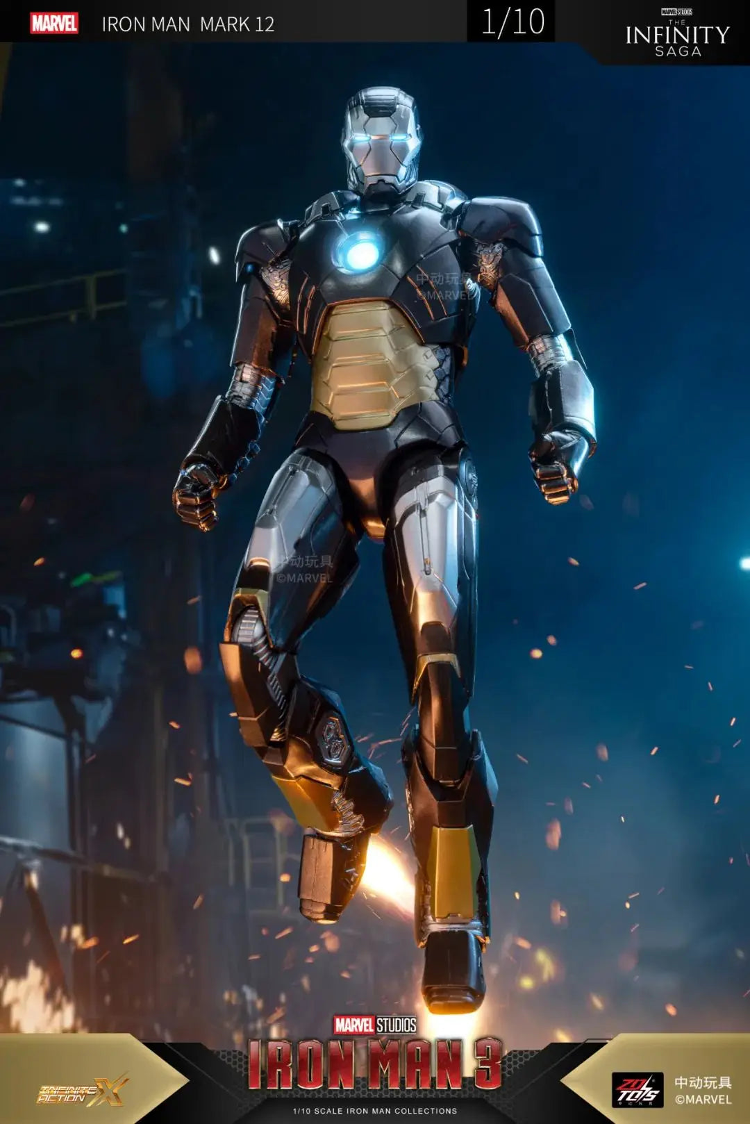 Original ZD Toys Iron Man Tony Stark MK9 MK14 MK12 MK27 MK15 MK35 MK22 MK40 Hammerhead Action Figure Anime Collect Model Gifts