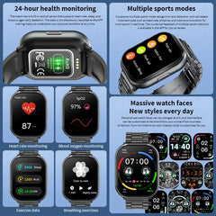 LIGE New Open-back Cip-on Headphones Smart Watch For Men Women 2.01” HD Screen Massive Watch Faces Bluetooth Call Smartwatches