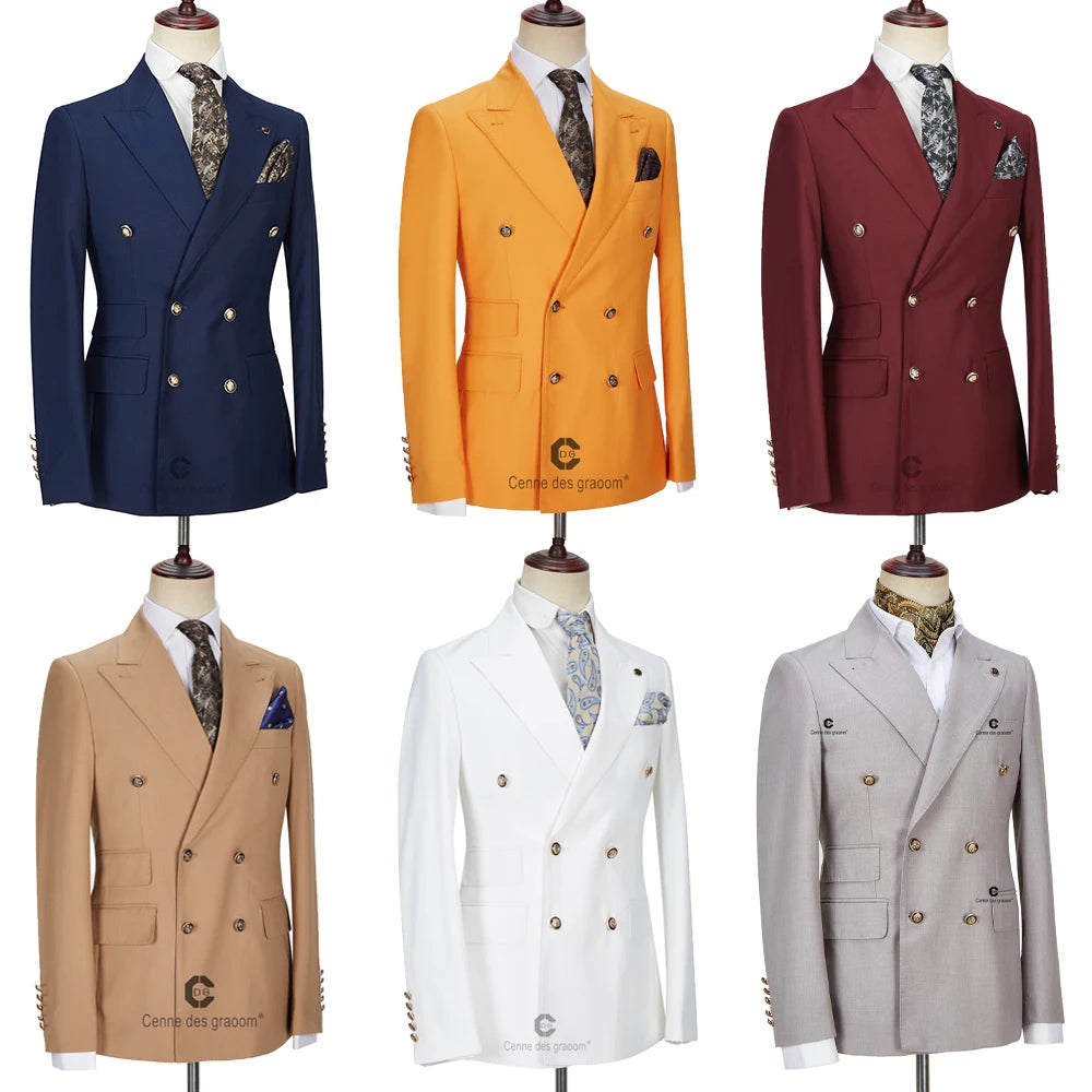 Tuxedo for Mens: Men Suits Winter Jackets Double Breasted Tailor-Made 2 Pieces
