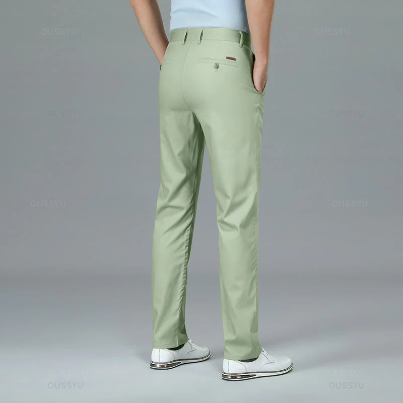 High Quality Luxury Straight Business Suit Pants Men Bamboo Fiber Designer