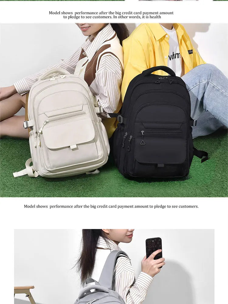 A Multi-layer Waterproof And Stylish Backpack Oxford Large-capacity Simple Commuter Out-of-town Student Backpack