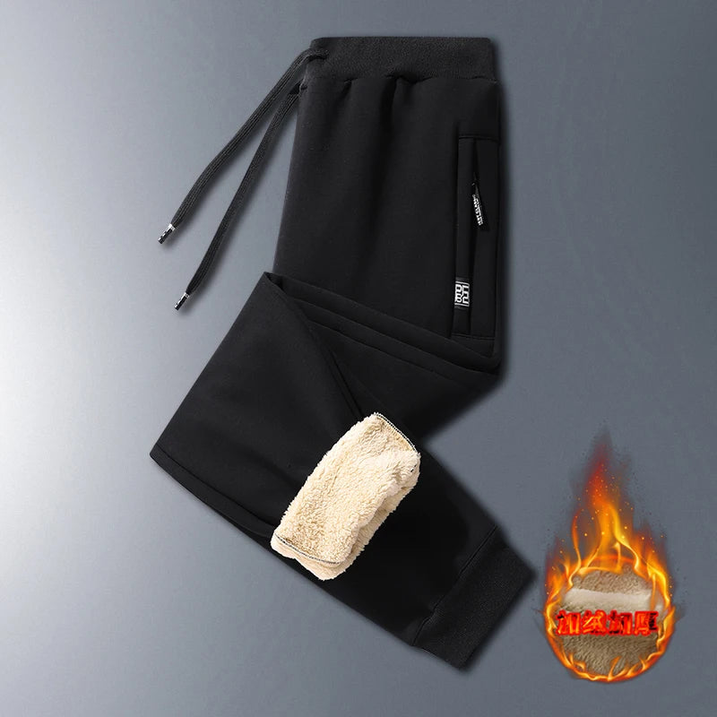 Men's Winter Lambswool Warm Cotton Sweatpants Men's Outdoor Leisure Thickened