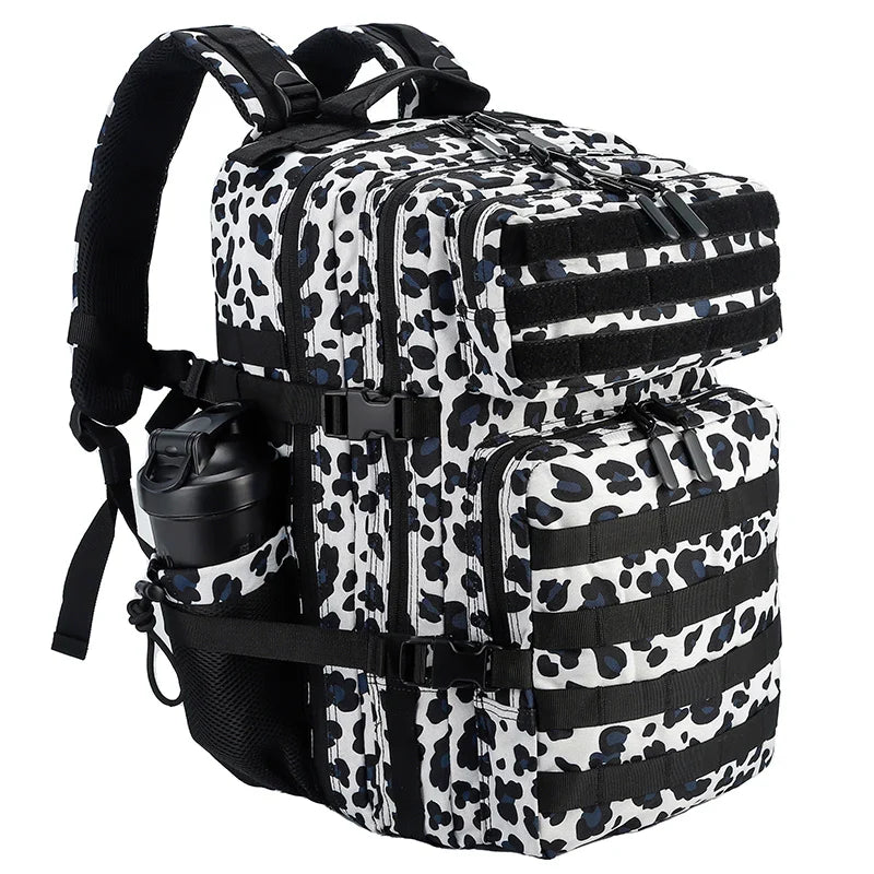 LHI 45L Tactical Backpack for Men and Women Large Athlete Gym Bag Outdoor Sports Hiking Survival Rucksack with Bottle Holder