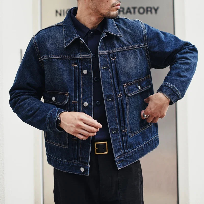 Mans Jacket Selvedge Denim Jacket for Spring and Autumn Jeans Jacket