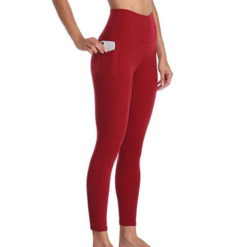High Waist Push Up Leggins Fitness Tights Pocket Workout Leggings Women