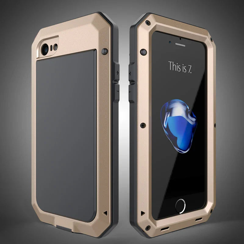 Heavy Duty Protection Armor Metal Phone Case for iPhone 17 16 15 14 13 12 11 Pro XS MAX SE XR X 6 7 Aluminum Shockproof Cover