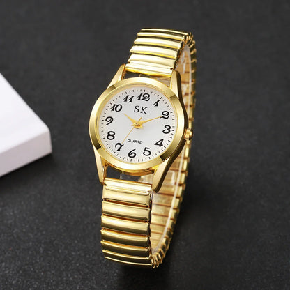 Elegant Small Dial Women Watches Fashion Elastic Strap Quartz Watch Reloj Mujer（Without Box）