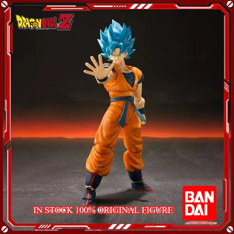 Original Bandai Dragon Ball Z S.H.Figuarts Super Saiyan God Blue Son Gokou SHF Son Goku Blue  Action Figure Model Toys