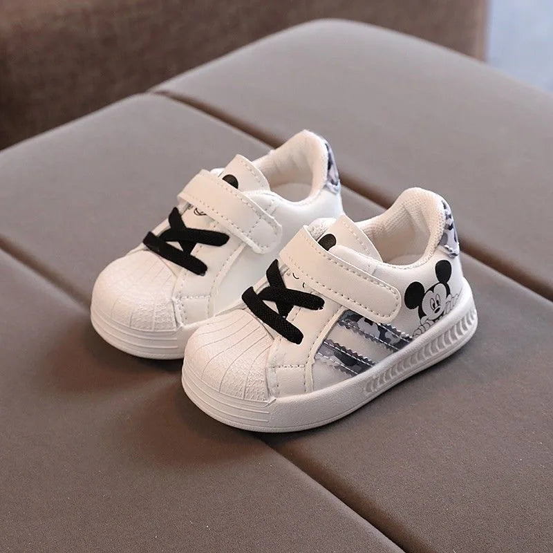 Disney White Casual Shoes For Baby Boy Girl Brand Children Sneaker Mickey Mouse Kids