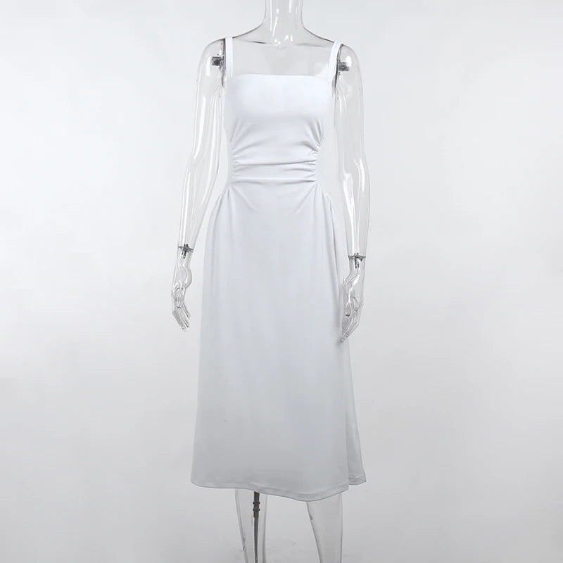 Formal attire Dresses: Midi Dress Women Sleeveless Vintage Party Dress