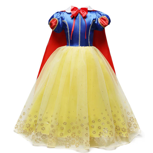 Fancy Snow White Princess Dress Girls Birthday Party Costume Children Carnival Snow