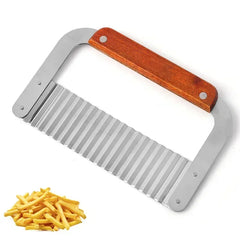 Stainless Steel Potato Chip Slicer Dough Vegetable Fruit Crinkle Wavy Slicer Knife Potato