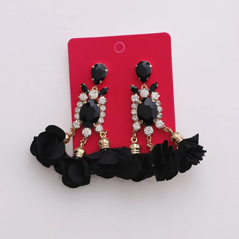New Crystal Dangle Earrings For Women Rhinestone Earrings Weddings Ladies Party Fashion Jewelry Accessories Wholesale Gifts