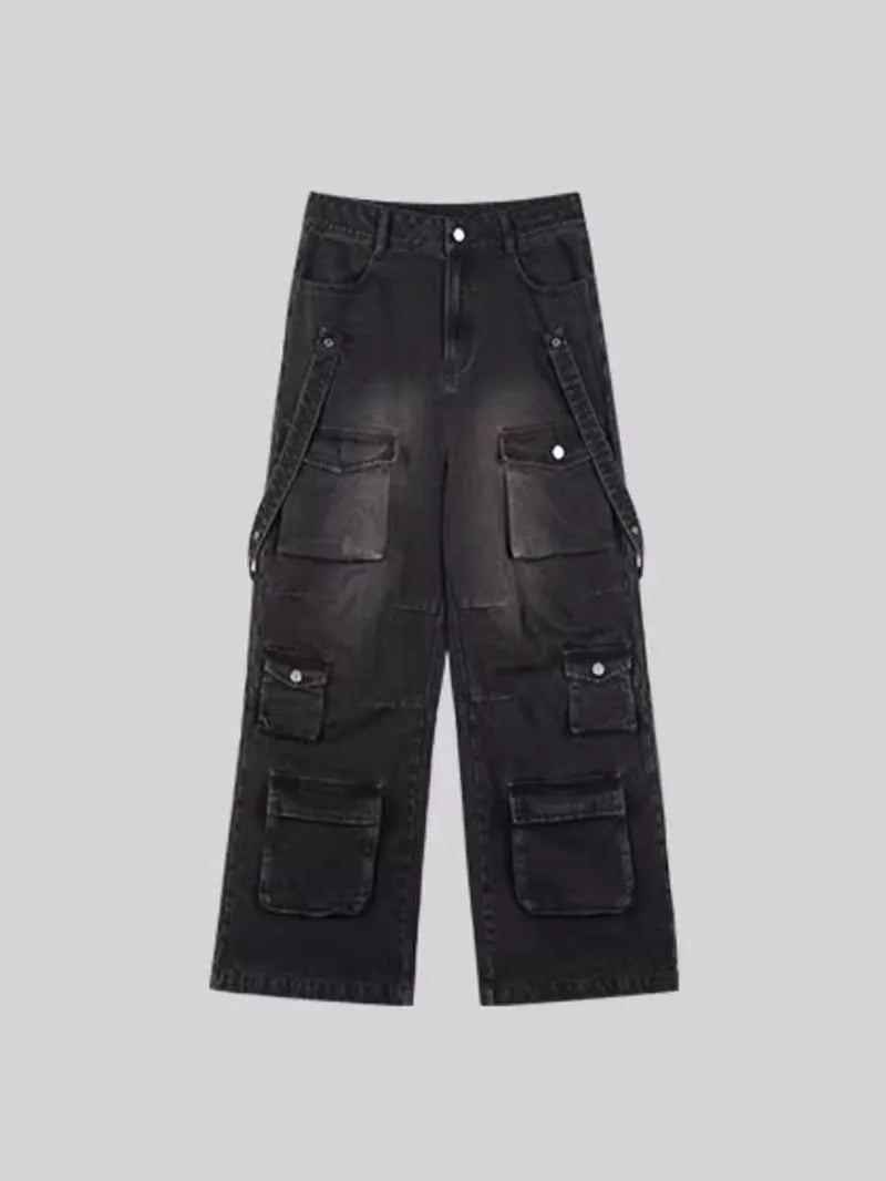High Street High-waisted Washed Women's Denim Pant American Vintage