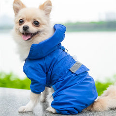 Pet Dog Raincoat Outdoor Puppy Pet Rainwear Reflective Hooded Waterproof Jacket