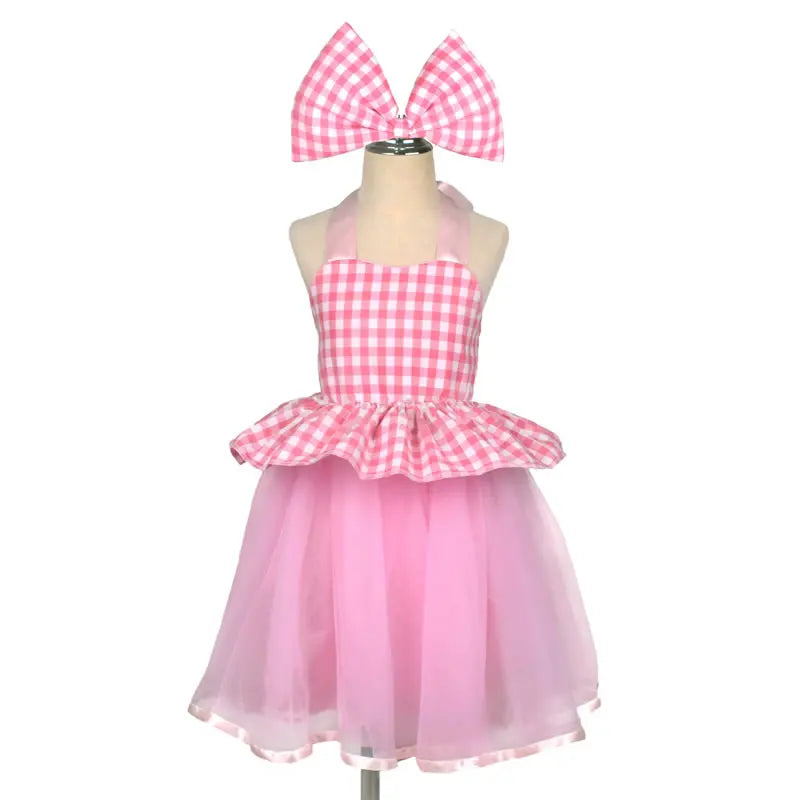 Barbie Cosplay Costume For Girl Lace Dress Christmas Kid Sling Up Party