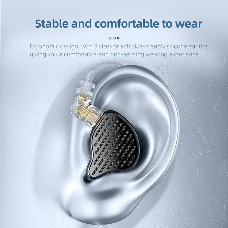 KZ X HBB PR2 Flat Driver In Ear Earphones 13.2mm plane big horns HiFi Bass Monitor Earbuds Sport Wired Headset