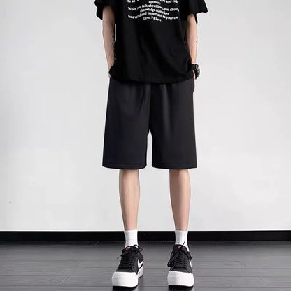 2024 New Men's Sports Shorts Fast Slow Run Breathable Quick-Dry Mesh Shorts Gym Fitnesssolid Color Polyester Casualwear