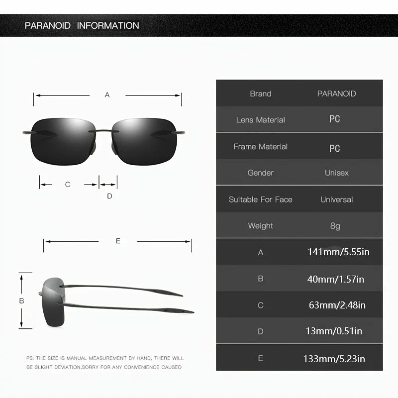 PARANOID UV400 Protection Sunglasses For Men And Women 8 Colors Model 8511