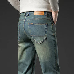 Early Autumn Brand Stretch Men Jeans Retro Slim Denim Trousers Fashion Casual Straight