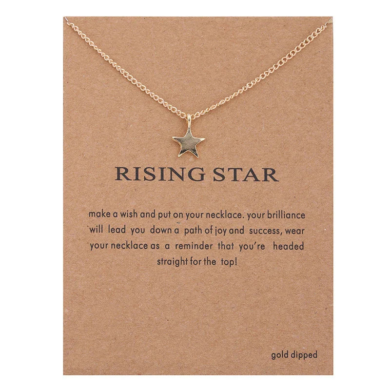 New Trendy Alloy Cute Elegant Sun Love Star Leaves Clover Unicorn Luck Pendant Necklaces for Women Fashion Accessories Jewelry