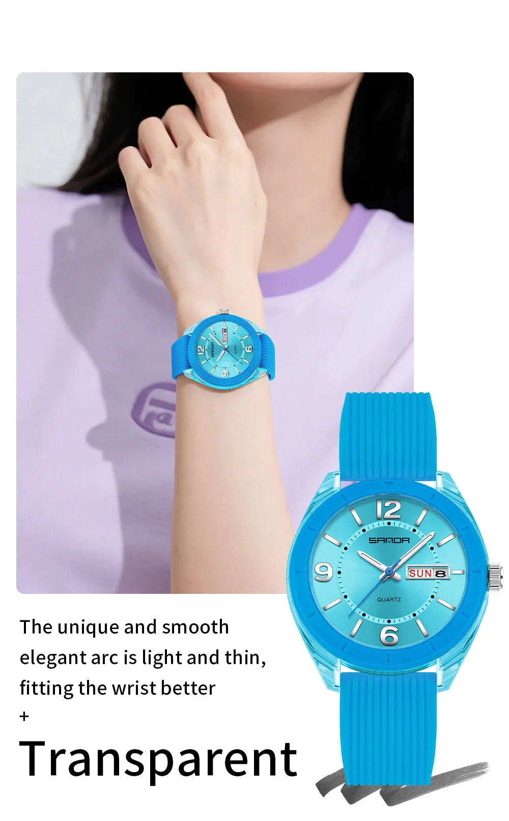 SANDA Quartz Watch for Women Waterproof Auto Date Week Elegant Luxury Ladies Wristwatch Waterproof Analog Women's Watches