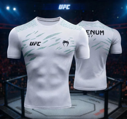 UFC men's 3D printed training T-shirt, summer short-sleeved, casual and comfortable sports top, boxing, MMA gym, street fashion
