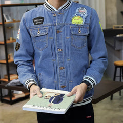 Men Jean Jacket Autumn Winter Casual Korean Men's  Jacket
