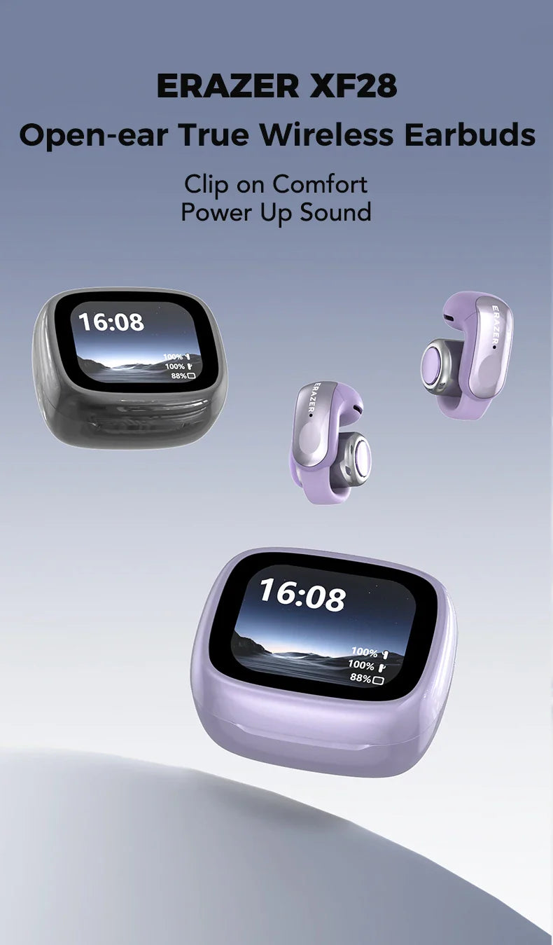 Translator ERAZER XF28 Bluetooth V6.0 Open-ear True Wireless EarbudsTranslation Earphones Office Travel,ASMR Headset APP