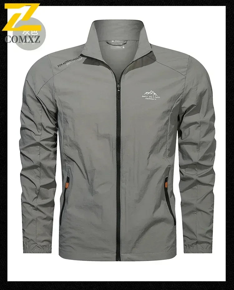 Mens Tracksuit Spring Summer Sportswear 2 Piece Sets Sports Suit Sunscreen Jacket+Pant Running Set Men Fishing Jogger Sweats Set