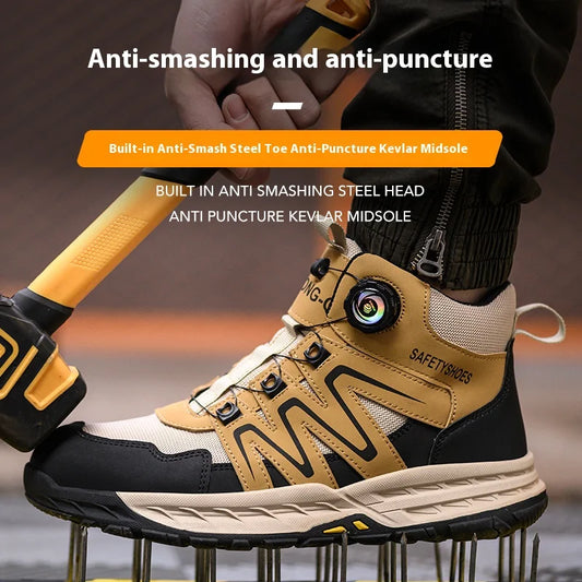 New Safety Boots Men Work Indestructible Shoes Sneakers Steel Toe Protective Boots Anti-smash Anti-puncture Work Tactical Boots