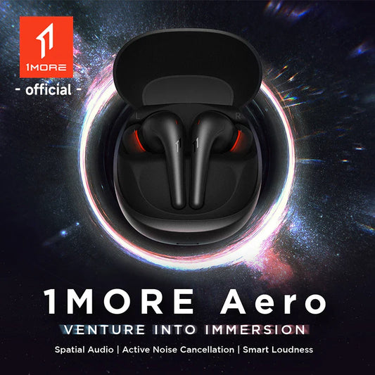 1MORE Aero Ear buds Noise Cancellation Bluetooth 5.2 flash-sale  Clear Calls 28h Playtime  Wireless Charging headset  electronic