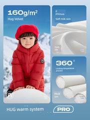 Long Extremely Cold Heattech Children's down Jacket